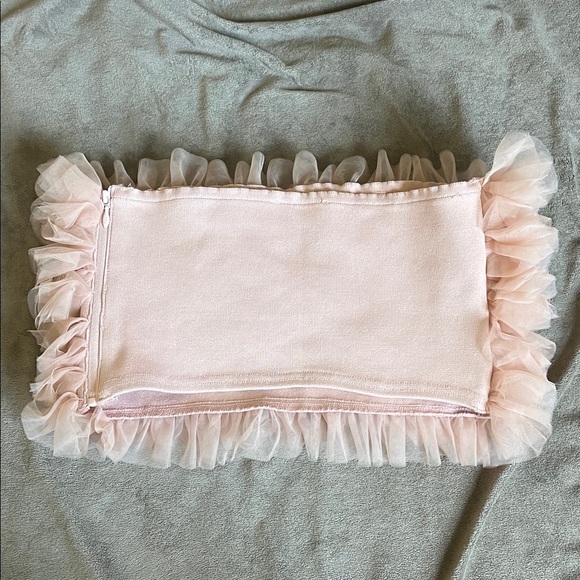 MABLE Soft Pink Ruffle cropped Tube Top size L - Picture 3 of 11